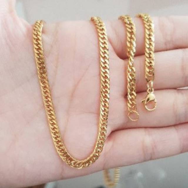 kalung Titanium model rantai 60 cm