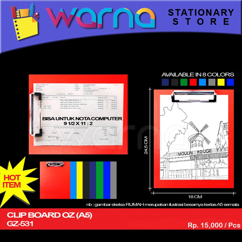 

CLIP BOARD WARNA OZ(A5)GZ-531