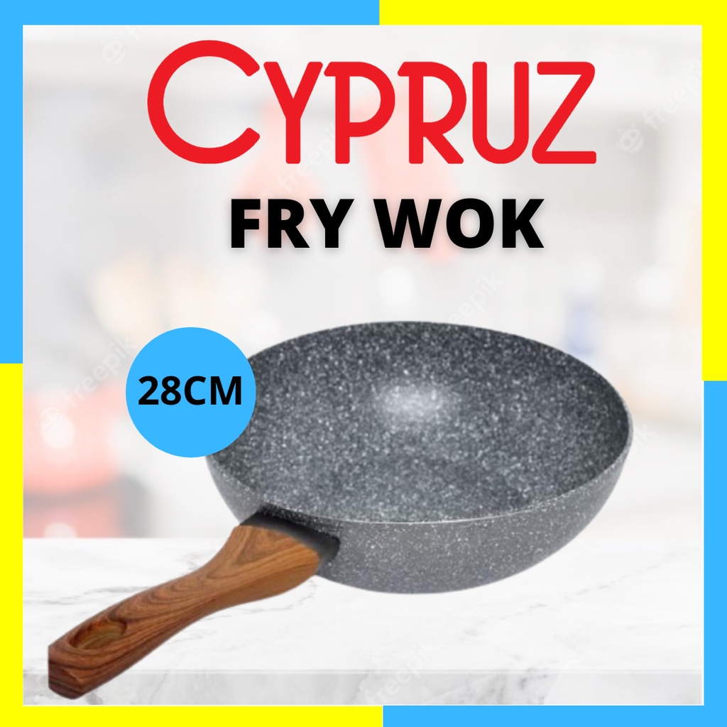 Cyprus FP-0644/FP0644 FRY WOK MARBLE 28cm - Cypruz WAJAN ANTI LENGKET