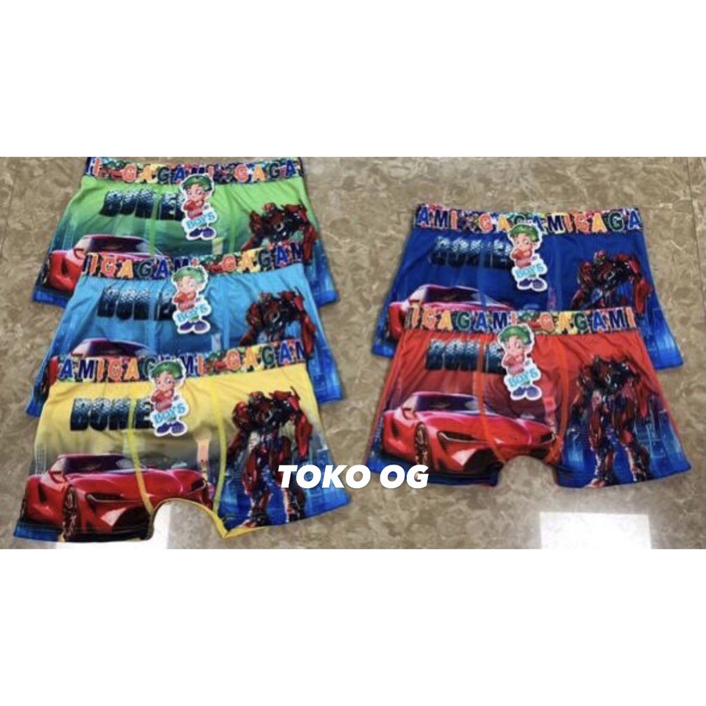 BOXER ANAK COWOK IMPORT KARET BESAR MURAH SUPERHERO CARS AVENGERS SEGIEMPAT SPIDERMAN BATMAN