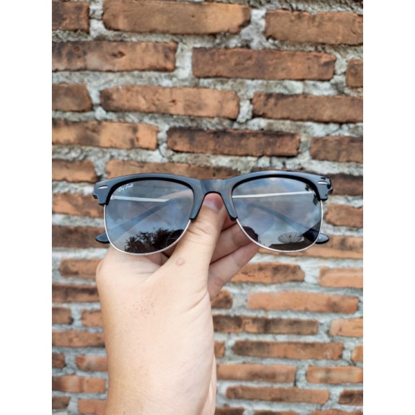 hj 546 glossy doff/kacamata pria hitam/kacamata wanita hitam/kacamata club master/kacamata hitam