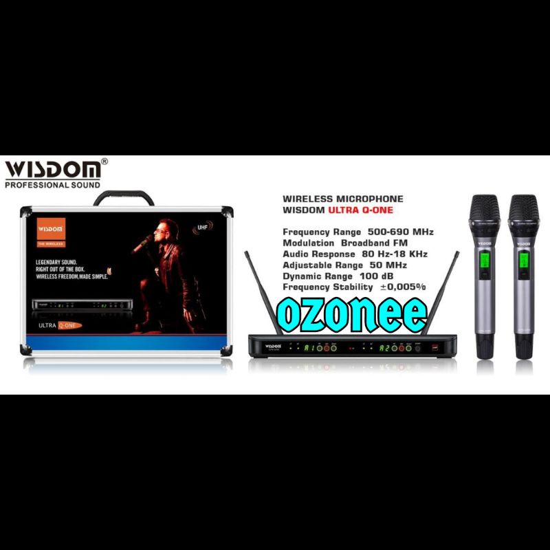 MIC WIRELESS WISDOM ULRA Q ONE 2 MIC PEGANG FREE KOPER