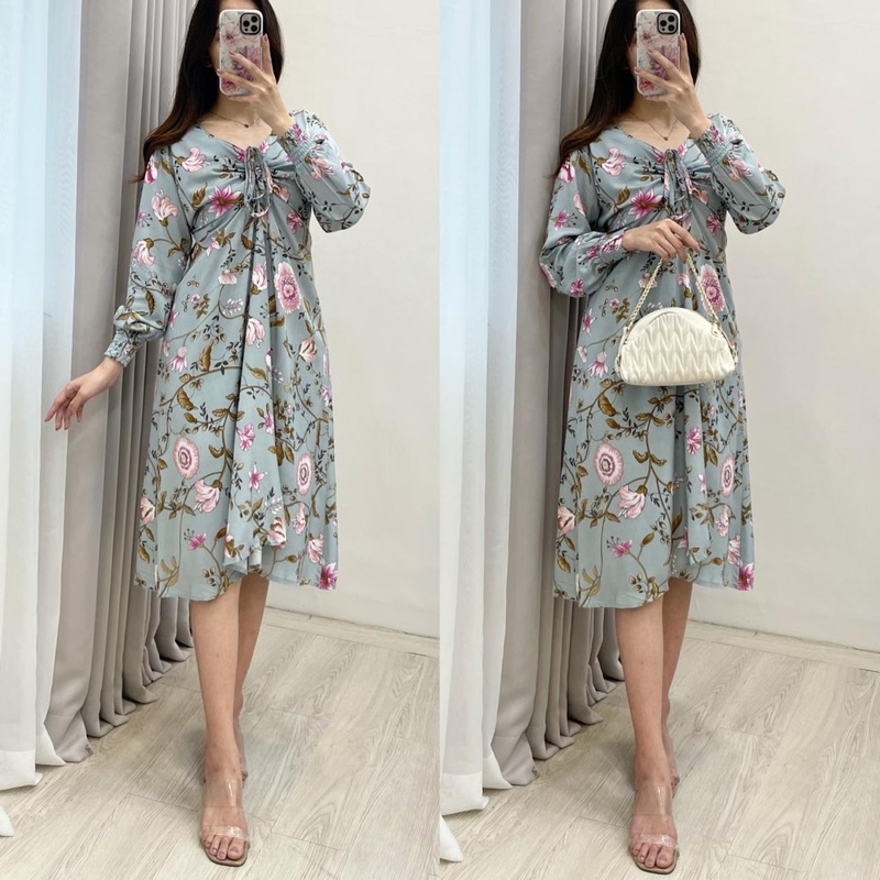 Daster Arab Rayon OVIE Midi Dress Cantik Sexy Simpel Kekinian