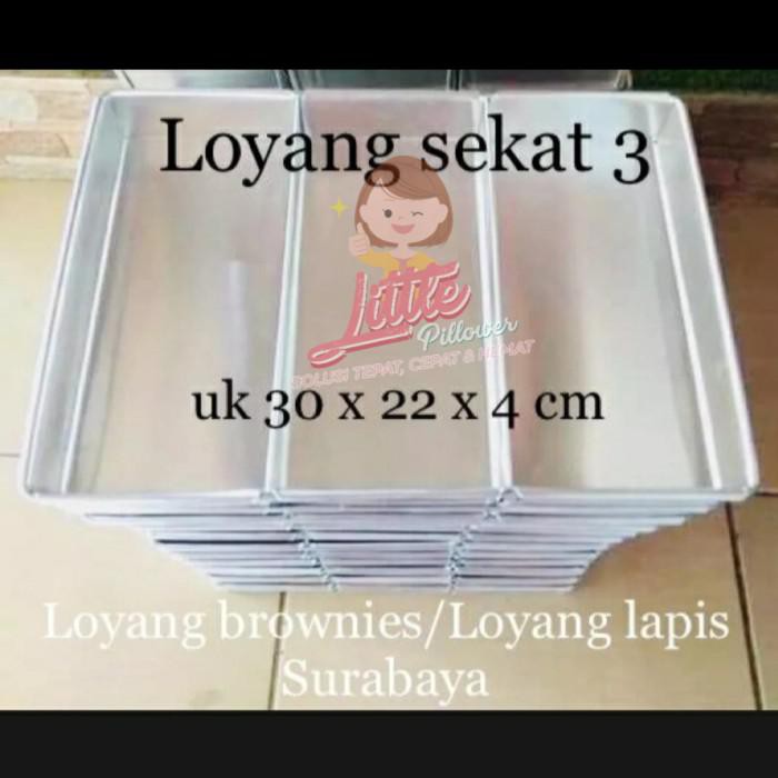 Baking / Loyang Brownies Sekat 3/Loyang Lapis Surabaya/ Loyang Kue Panggang