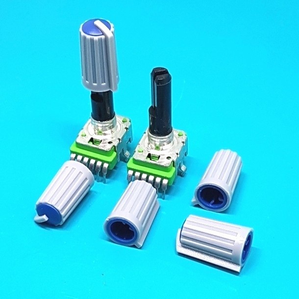 Knob Blue Potensio Type D Untuk Mixer Dan Audio Amplifier