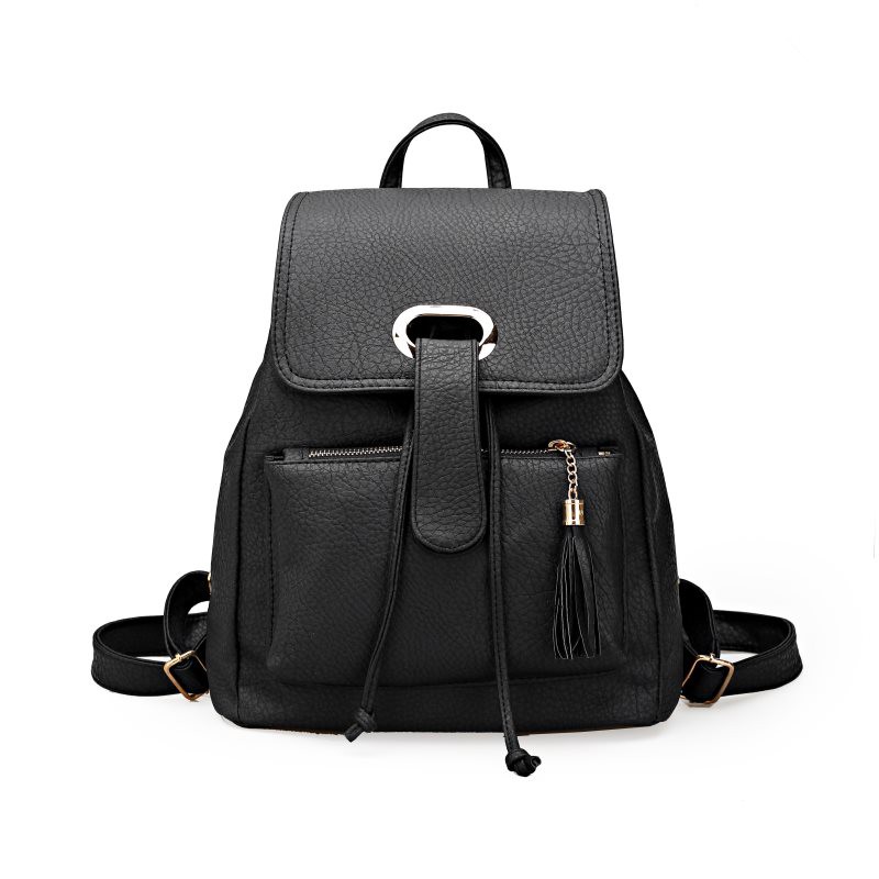 MURAH FW21661 BLACK BACKPACK FASHION IMPORT NEW COLLECTION
