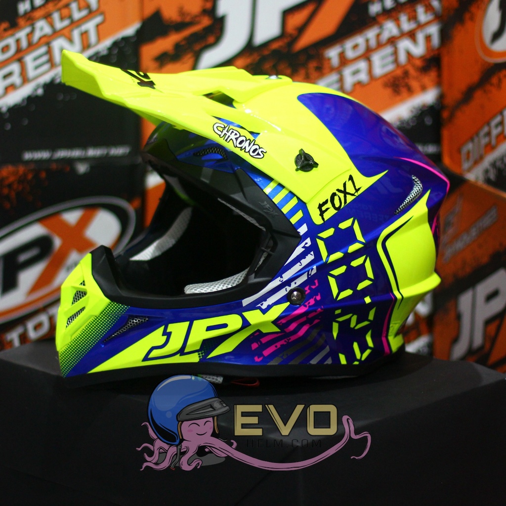 HELM JPX CROSS_FOX1 SERI X23 - PEPSI BLUE GLOSS + GOOGLE SNAIL (ONGKIR 2 KG) HELM JPX TERBARU