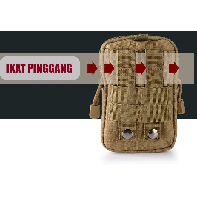 Tas Pinggang Pria Military Travel Pack Multifungsi Tas HP Gesper