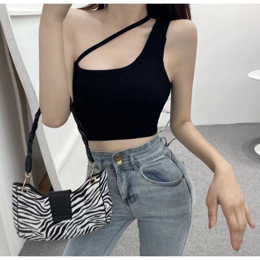 Tanktop 18 atasan crop top pakaian wanita dalaman cewek korea tank top dengan cup bra-1