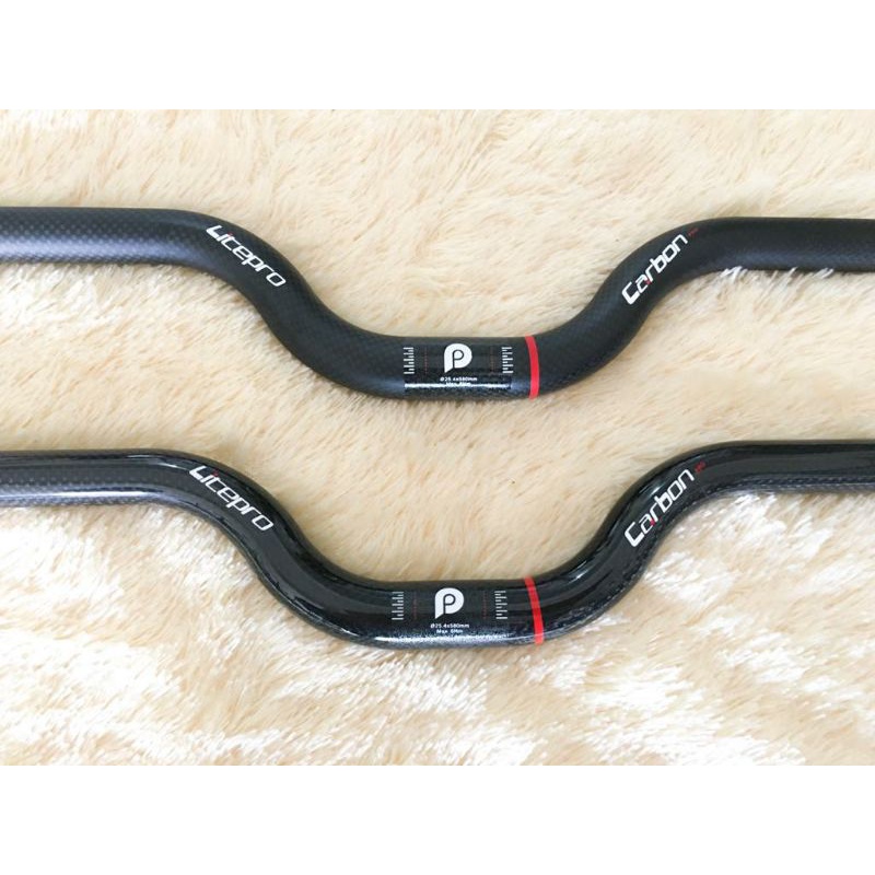 Handlebar Litepro Carbon Mid Rise 25.4x580mm setang stang sepeda lipat seli fnhon