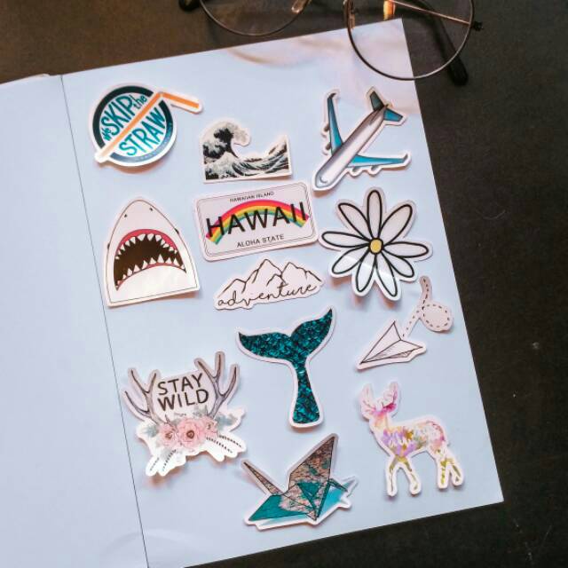 

Adventure Theme Removable Sticker Pack include 12 pcs vintage