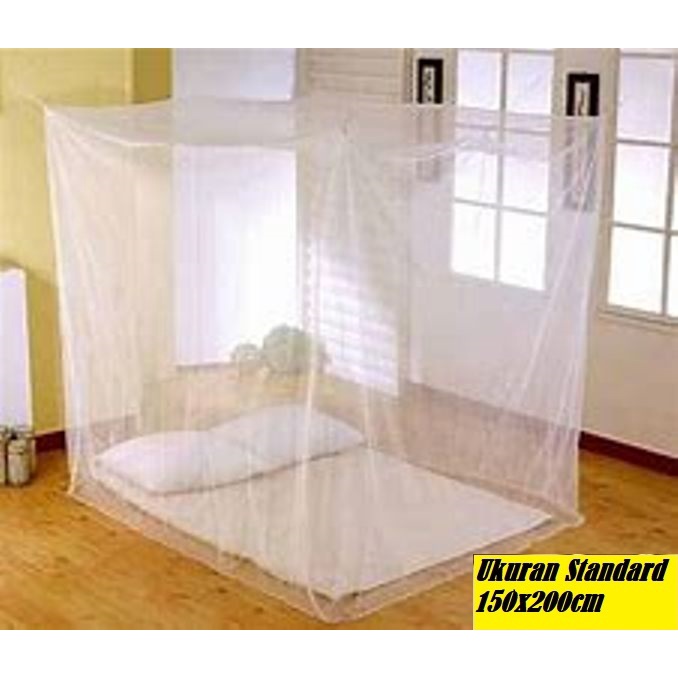 Kelambu Kotak Polos / Kelambu Nyamuk / Kelambu Kamar Tidur / Kelambu Gantung Standar 150 x 200 cm