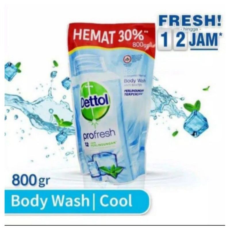 Refill Dettol Sabun Cair Cool Anti Bakteri 800gr 800 gram