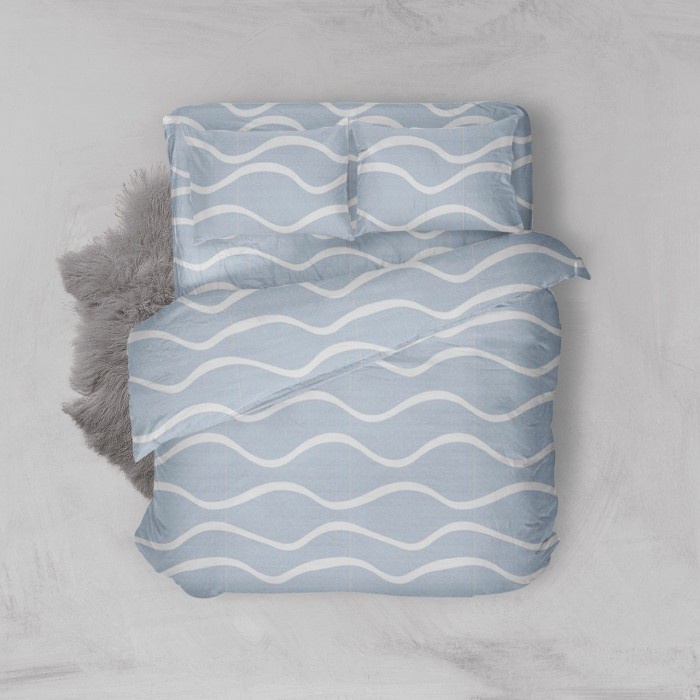 Sprei Sprei Nyenyak Aqua - 100x200 / 90x200 - 100x200x20(R1N5) Sprai Kasur Seprei Kintakun Sprei Hal