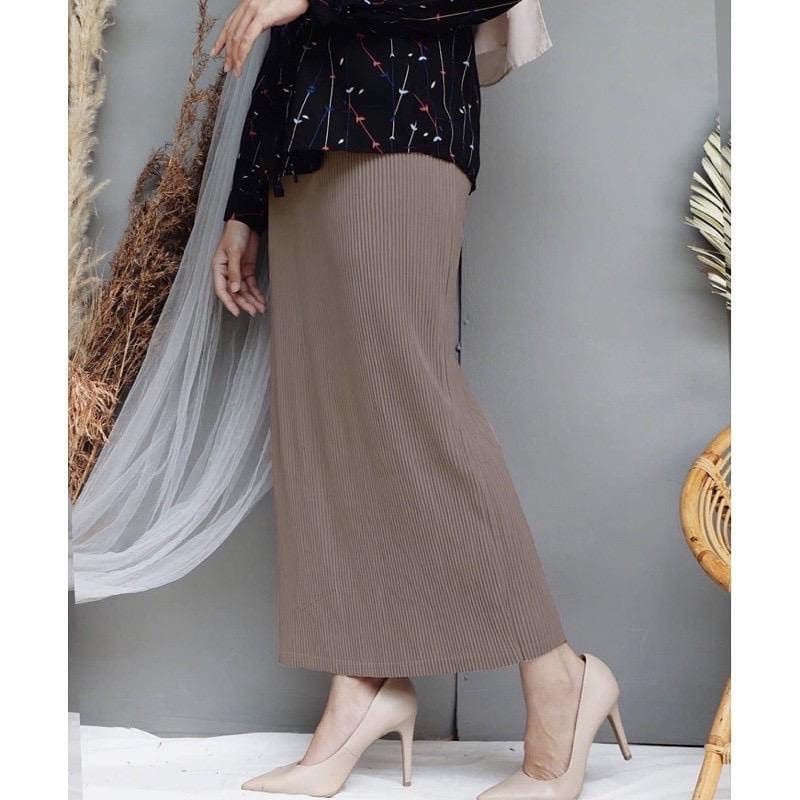 ROK SPAN KNITTED LIDI MIDI MINDY SHIRT / YOONA SKIRT / Rok span plisket lidi