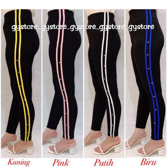 PREMIUM Celana Legging List Warna Mote Import