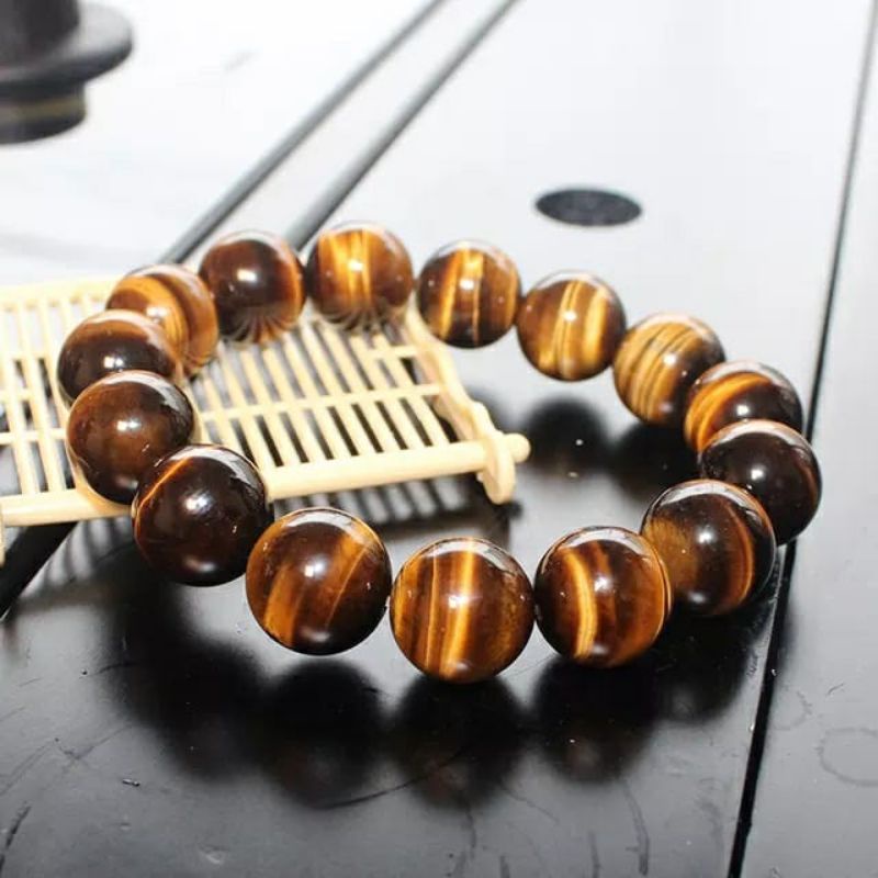 TERMURAH Gelang Giok  tiger eye asli 100% Untuk Kesehatan Import Natural Asli Batu Alam Pria/Wanita