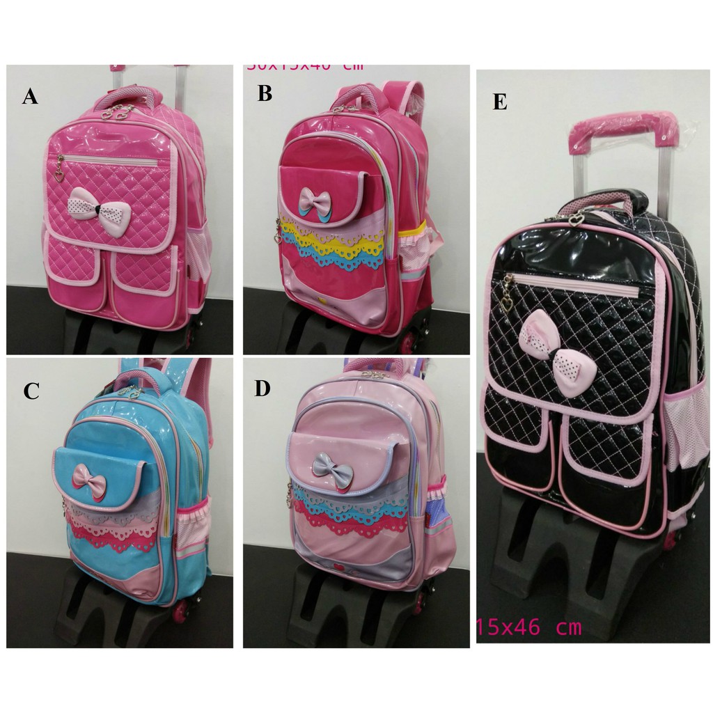 Troli Bongkar Pasang Baru / Travel Bag / Tas Sekolah Roda Anak / Tas Roda Motif