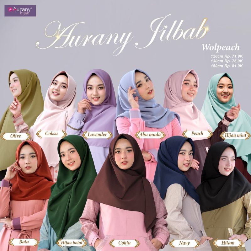 HIJAB SEGIEMPAT POLOS • AJP 120 x 120 • AURANY