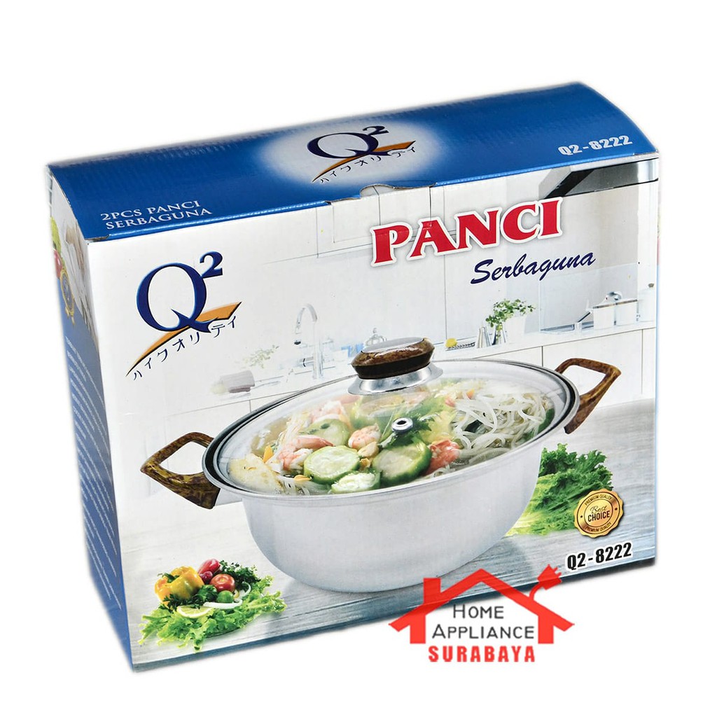 Panci Kuah Serbaguna Q2-8222 / Q2 8222 Ukuran 22 CM