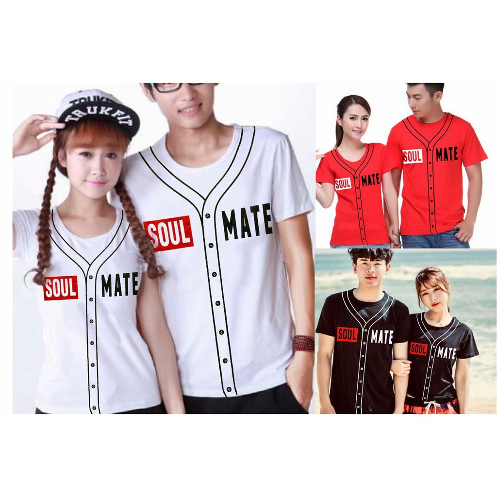 HCL Couple Solmat - Kaos Trendy Couple - Baju Pasangan Model Basebal - Atasan Couple Terbaru