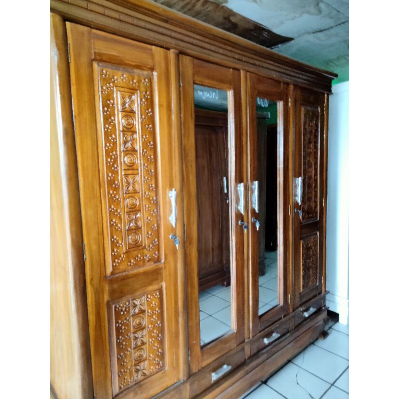 lemari pakaian jati asli