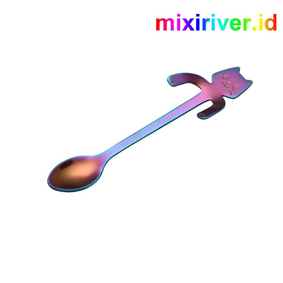1PCS Cute Cat Spoon Long Handle Spoons Flatware Drinking Tools Kitchen Gadget
