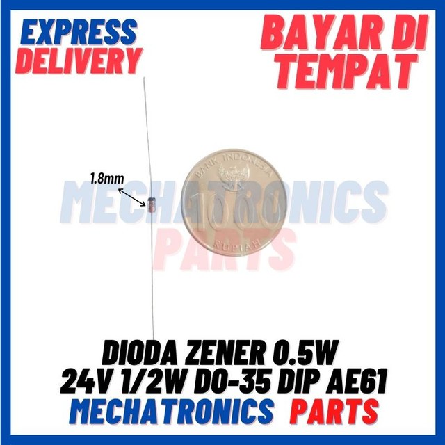 [SMC-9108] DIODA ZENER 0.5W 24V 1/2W DO-35 DIP AE61