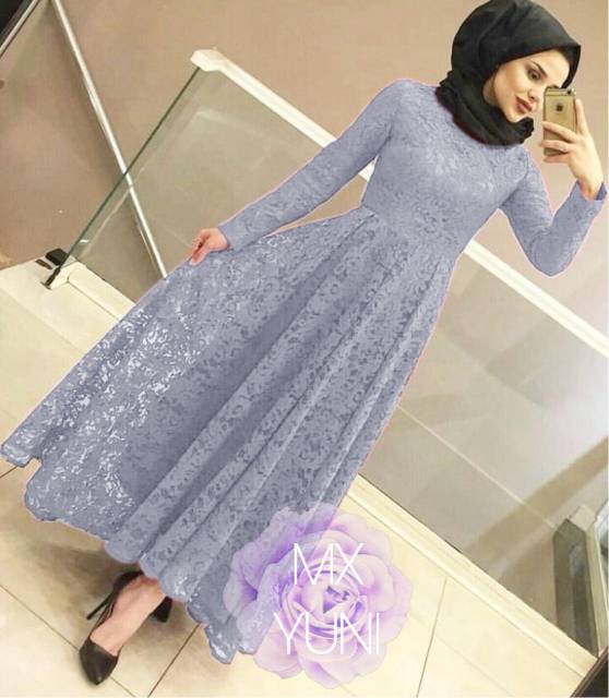 XVC - Maxi YUNI Brukat UKURAN (L - XXXL) / Maxi Terbaru / Maxi Dress Kekinian / Fashion Muslim-2