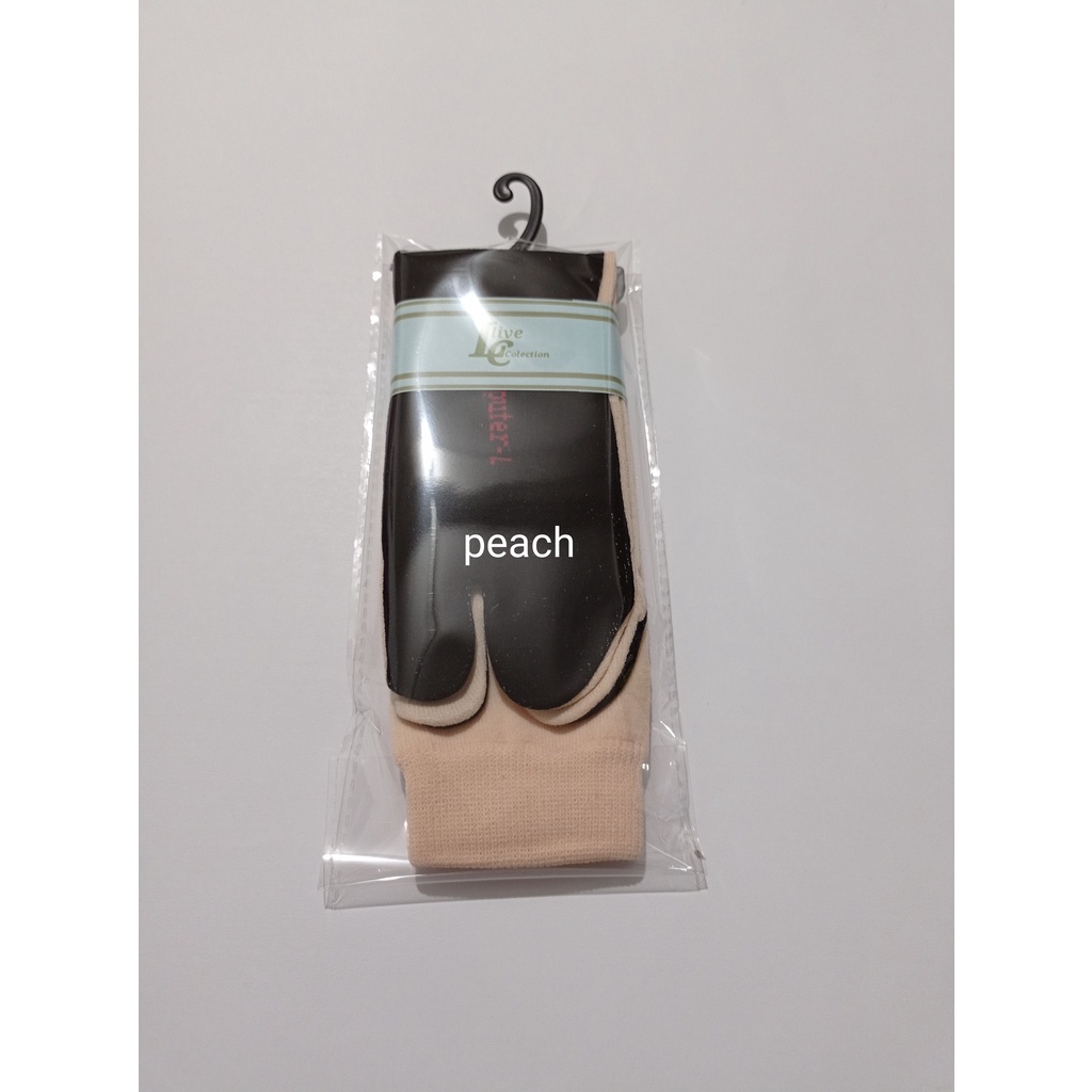 kaos kaki warna jempol telapak hitam/kaos kaki muslimah-peach pack