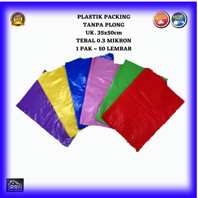 PLASTIK PACKING UK. 35x50 tebal 0,3 mikron isi 50/plastik packing olshop/plastik packing baju