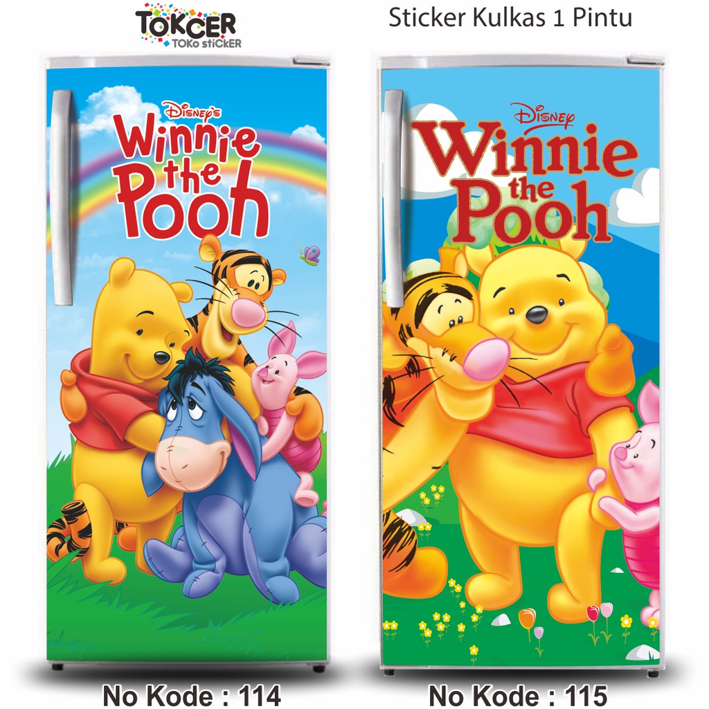 Stiker Kulkas 1 Pintu dan 2 Pintu Winnie The Pooh