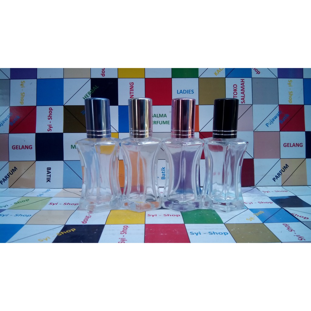 Botol Parfum Spray 23 ml Kaca Segi Enam