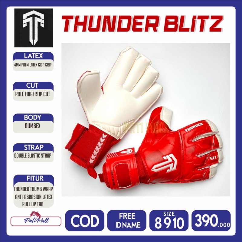 FREE ID NAME THUNDER BLITZ ROLL FINGERTIP TOTAL RED SARUNG TANGAN KIPER 2022