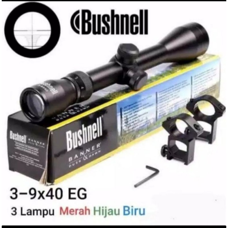 Teleskop Telescope Teropong Senapn Angin BUSHNELL 3-9X40 EG Scope Murah