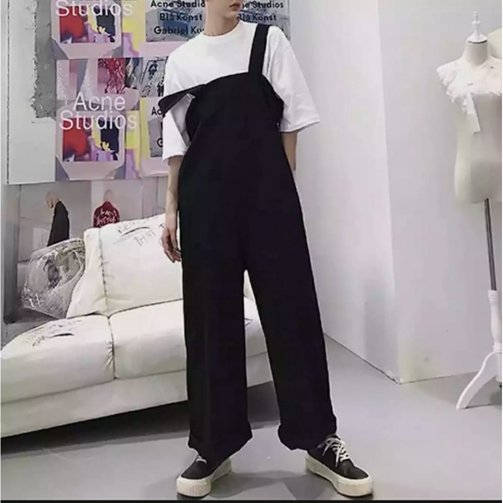 Overall over size sweding cotton  //overall pria wanita ukuran besar