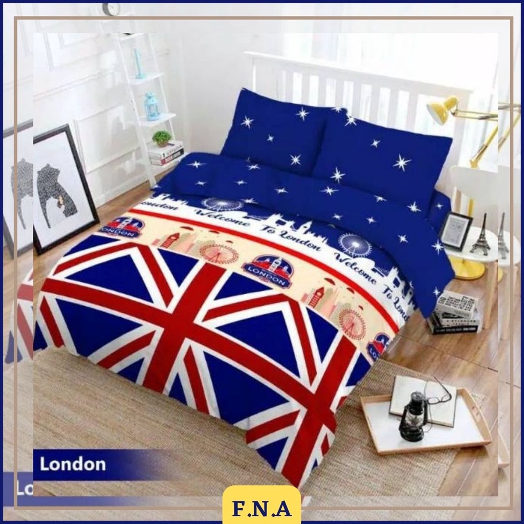 Jual BEDCOVER SET/Bedcover+Sprei Motif Gambar London Semua Ukuran Kasur ...