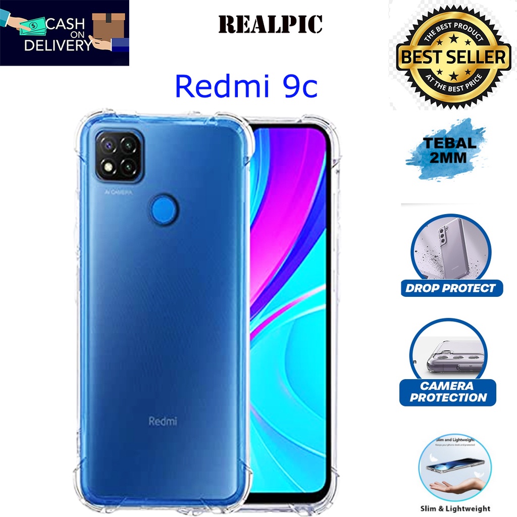 Case Xiaomi Redmi 9C  Casing Clear HD KETEBALAN 2MM BENING TRANSPARAN TPU Premium Softcase