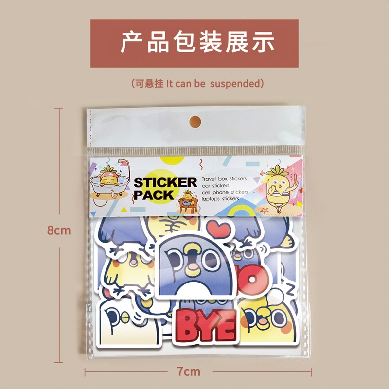 Cute penguin stiker burung ekspresi cangkir air Jurnal bahan kartun ponsel case tangan Buku stiker X