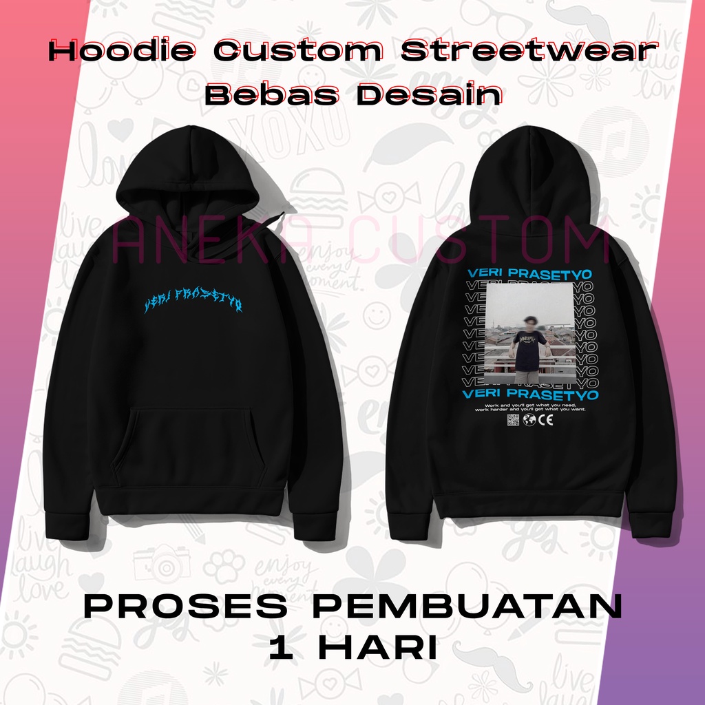 Hoodie Custom Streetwear / Hoodie Custom Bebas Foto