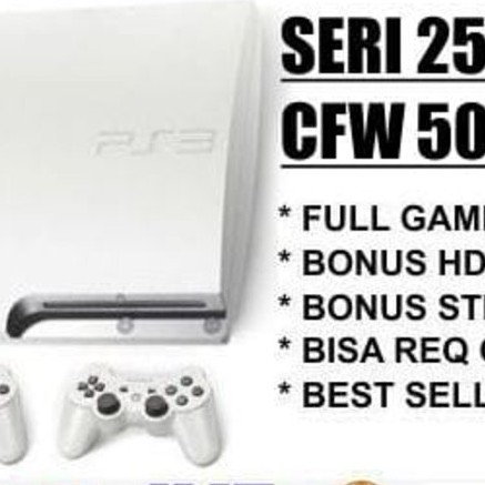 PS3 Slim 500 GB CFW Seri 2500 PUTIH