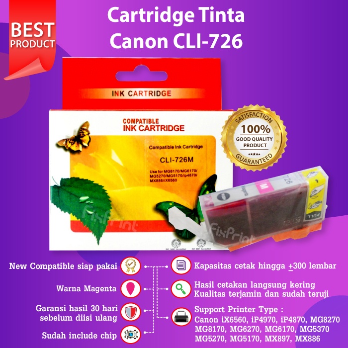 Cartridge Tinta PGI 725 CLI 726 Canon MX886 MX897 MG5170 iP4870 iX6560