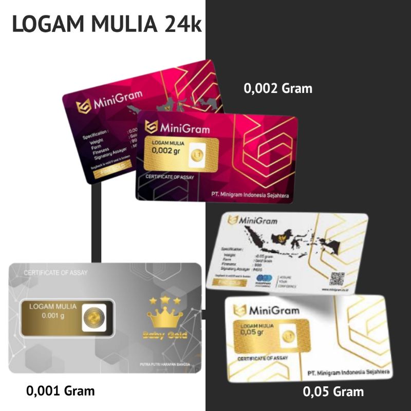 LOGAM MULIA BABY GOLD MINI GOLD ANTAM EMAS BATANGAN 24K