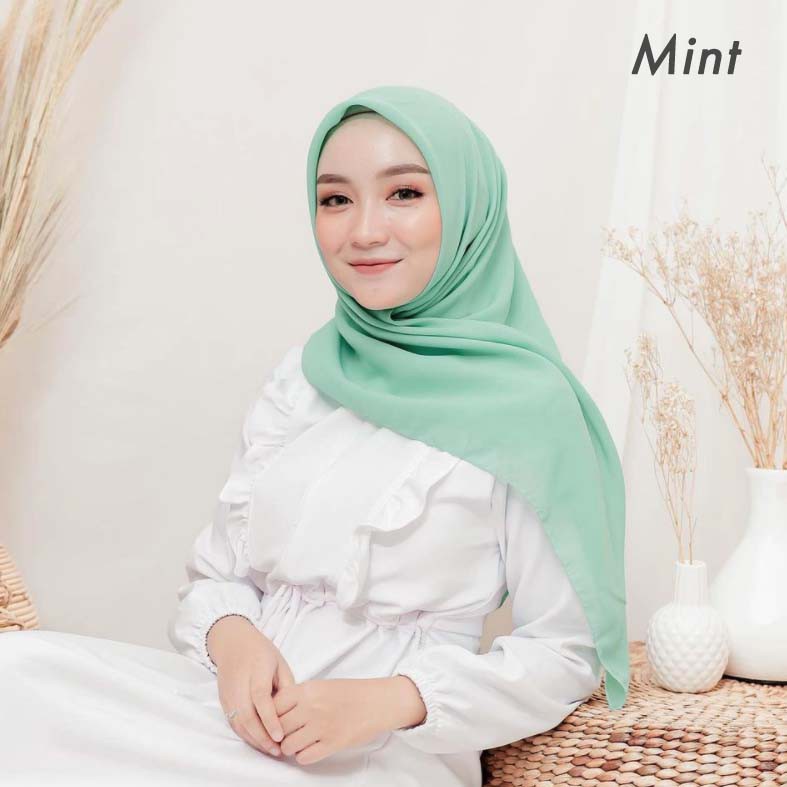 Bella Square Jilbab | Hijab Segiempat | Warna Part 2-Mint