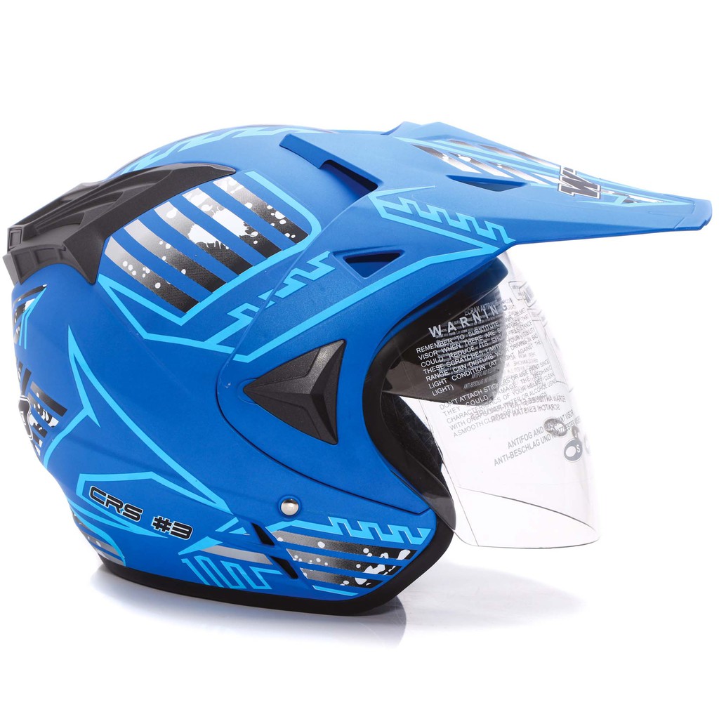 [Helm Dewasa] WTO Helmet Pro-Sight Cross - Seablue Doff