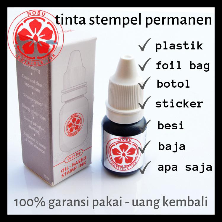 

Nobu Ink - Tinta Stempel Permanen | Plastik | Besi - Hitam Termurah