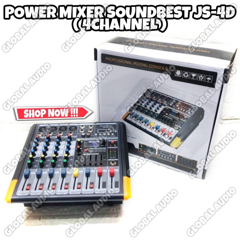 Power Mixer Soundbest JS 4 D (4 channel full mono) Js4D Soundbest js 4d Mixing 4 Bagus murah ( Bisa 