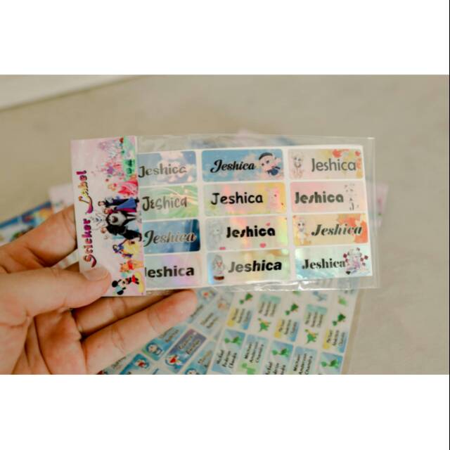 

stiker nama hologram