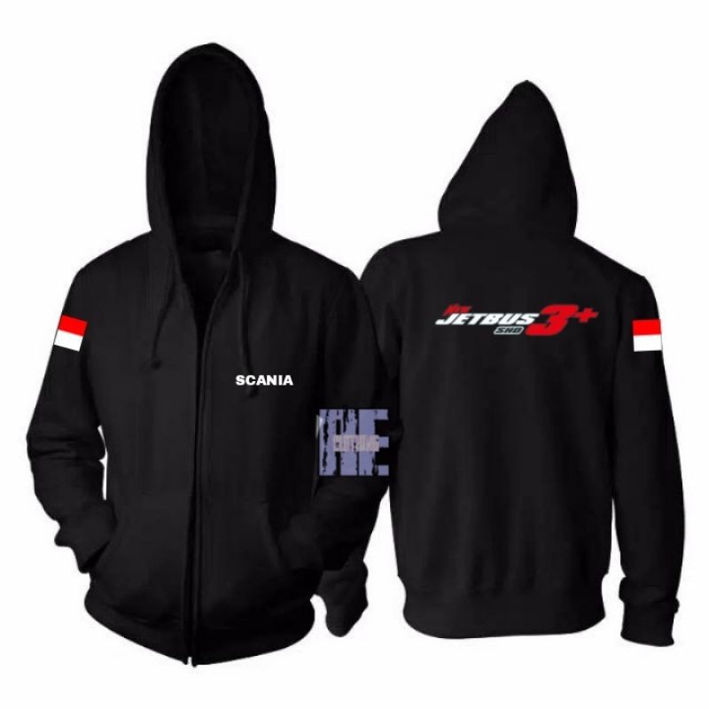 TERBARU HOODIE ZIPPER BUS MANIA/JETBUS Jaket Hoodie Pria Dewasa Hitam Name And Logo Cowok Keren Terb