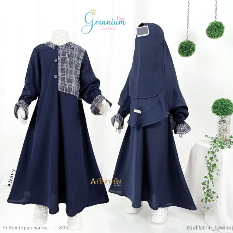 Geranium kids carrissa mix linen kashmir afifathin nacita winna homedress homeydress kids gamis anak